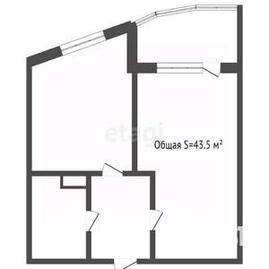 1-к квартира, вторичка, 44м2, 9/25 этаж