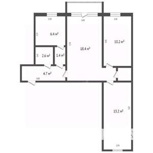3-к квартира, вторичка, 58м2, 4/5 этаж