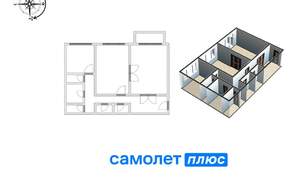 2-к квартира, вторичка, 59м2, 4/5 этаж