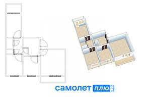 3-к квартира, вторичка, 61м2, 9/9 этаж