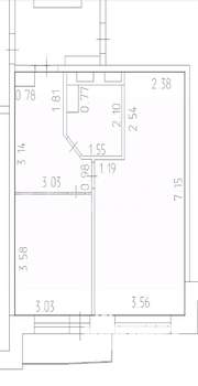 2-к квартира, вторичка, 45м2, 5/6 этаж