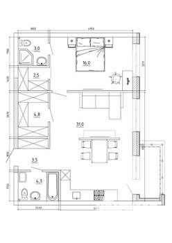 3-к квартира, вторичка, 71м2, 7/8 этаж