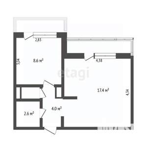 1-к квартира, вторичка, 34м2, 6/10 этаж