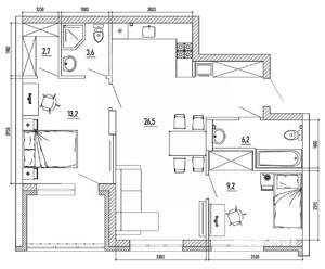 3-к квартира, вторичка, 74м2, 2/8 этаж