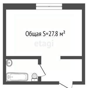 Студия квартира, вторичка, 28м2, 3/5 этаж