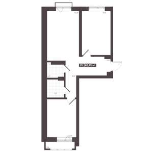 2-к квартира, строящийся дом, 66м2, 6/9 этаж