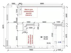3-к квартира, строящийся дом, 55м2, 5/15 этаж