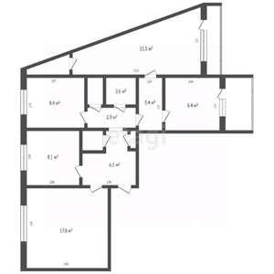 4-к квартира, вторичка, 78м2, 2/9 этаж