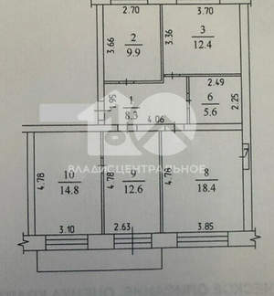 4-к квартира, вторичка, 82м2, 4/5 этаж