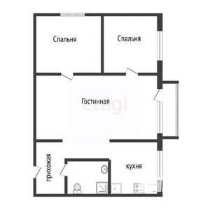 2-к квартира, вторичка, 43м2, 5/5 этаж