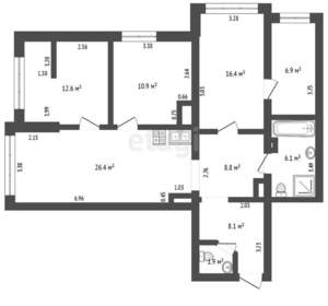 4-к квартира, вторичка, 98м2, 6/18 этаж