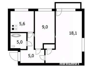 2-к квартира, вторичка, 42м2, 5/5 этаж