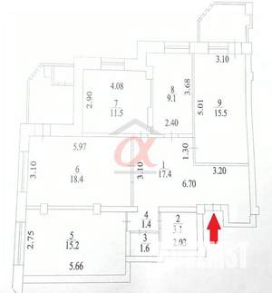 4-к квартира, вторичка, 93м2, 2/16 этаж