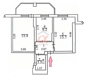 2-к квартира, вторичка, 50м2, 8/16 этаж