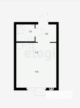 Студия квартира, вторичка, 22м2, 6/9 этаж