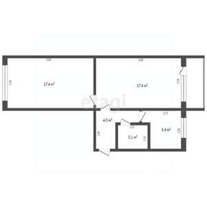 2-к квартира, вторичка, 44м2, 1/5 этаж