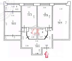 4-к квартира, вторичка, 103м2, 7/11 этаж