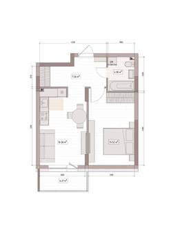 2-к квартира, вторичка, 46м2, 5/15 этаж