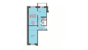 2-к квартира, вторичка, 53м2, 7/9 этаж