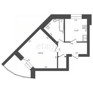 1-к квартира, вторичка, 45м2, 4/10 этаж