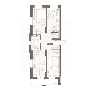 3-к квартира, вторичка, 78м2, 6/16 этаж