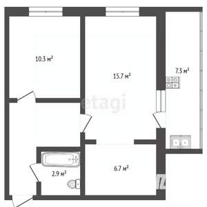 2-к квартира, вторичка, 44м2, 6/9 этаж