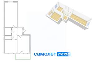 2-к квартира, вторичка, 46м2, 9/9 этаж