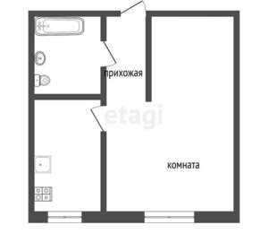 1-к квартира, вторичка, 35м2, 1/2 этаж