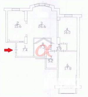 3-к квартира, вторичка, 100м2, 6/6 этаж