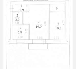 2-к квартира, вторичка, 44м2, 5/5 этаж