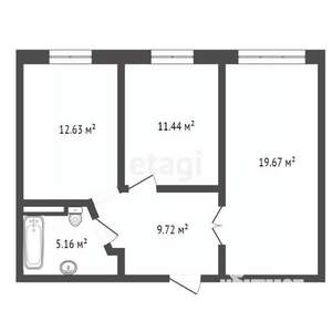 3-к квартира, вторичка, 60м2, 3/5 этаж