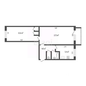 2-к квартира, вторичка, 44м2, 2/5 этаж