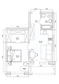 2-к квартира, вторичка, 45м2, 5/8 этаж