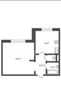 1-к квартира, вторичка, 34м2, 8/9 этаж