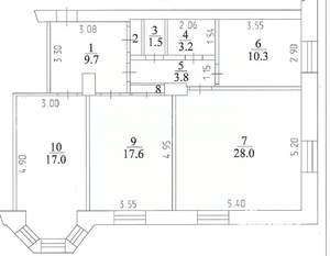 3-к квартира, вторичка, 92м2, 4/4 этаж