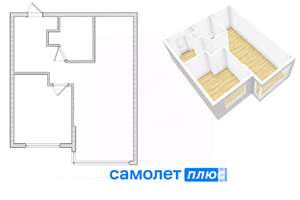 2-к квартира, вторичка, 43м2, 5/8 этаж