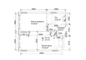 2-к квартира, строящийся дом, 38м2, 2/15 этаж