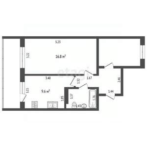 2-к квартира, вторичка, 50м2, 3/9 этаж