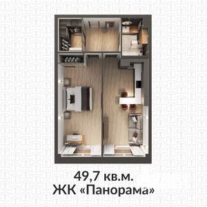 1-к квартира, строящийся дом, 50м2, 13/17 этаж