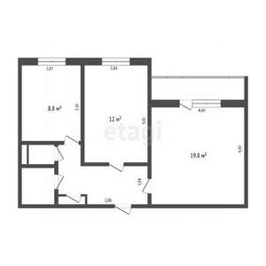 2-к квартира, вторичка, 52м2, 8/10 этаж