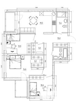 4-к квартира, вторичка, 98м2, 15/15 этаж