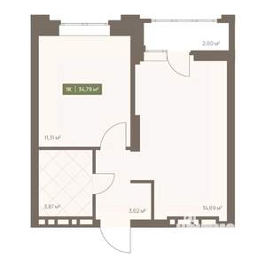 1-к квартира, вторичка, 35м2, 15/16 этаж