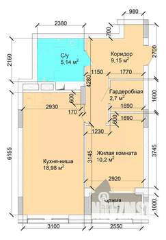 2-к квартира, вторичка, 49м2, 2/15 этаж