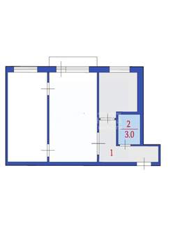 2-к квартира, вторичка, 45м2, 3/5 этаж