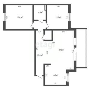3-к квартира, вторичка, 89м2, 3/9 этаж