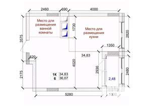 1-к квартира, вторичка, 36м2, 8/15 этаж