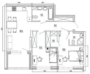 3-к квартира, вторичка, 74м2, 2/8 этаж