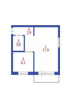 1-к квартира, вторичка, 30м2, 5/5 этаж