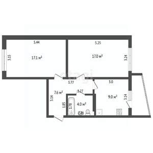 2-к квартира, вторичка, 55м2, 4/14 этаж