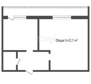 1-к квартира, вторичка, 33м2, 5/9 этаж